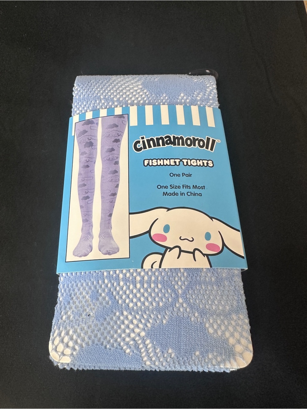 Sanrio Cinnamoroll Light Blue Fishnet Tights - Men's Athletic Socks